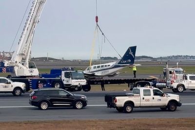 Small plane lands safely at Boston's Logan airport with just one wheel deployed