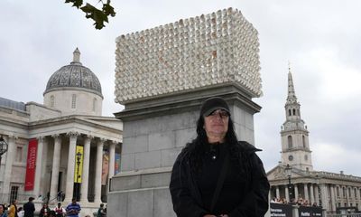 Teresa Margolles’s fourth plinth review – haunting rack of faces memorialises transgender victims of violence