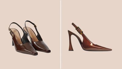 If you like chocolate brown you'll love these & Other Stories slingbacks - they're an uncanny match for the trending YSL patent pumps