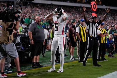 Drake London's shooting celebration violated longstanding NFL rules against violent gestures