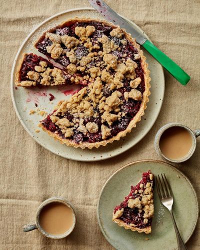 Benjamina Ebuehi’s recipe for blackberry and peanut butter tart