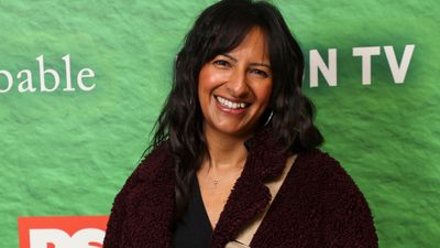 Ranvir Singh wore just the most gorgeous cosy khaki dress - we can't get enough of her glam take on cold weather dressing