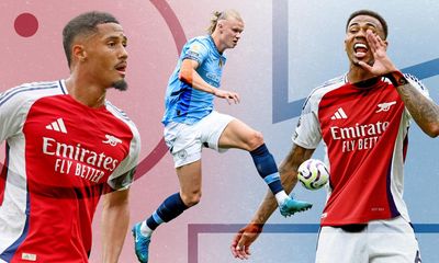 Title tussle: Arsenal’s defensive duo out to try and stop Erling Haaland again