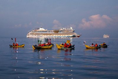 Environmental Protesters Block French Cruise Liner Port