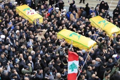 Mourners In Beirut Gather To Honor Hezbollah Fighters