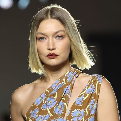 Gigi Hadid Returns to the Runway in Floral Versace