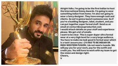 International Emmy Awards: Host Vir Das invites Indian designers to dress him for award show