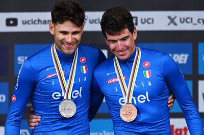 'Remco was just better' - Contrasting emotions for Ganna and Affini on Worlds time trial podium