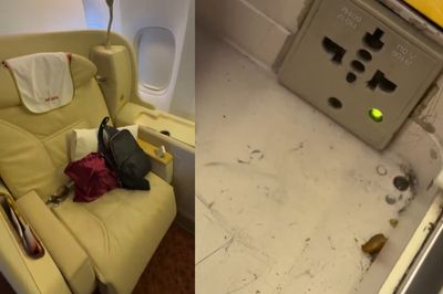 Filthy $6,300 first-class cabin on Air India flight exposed by viral video