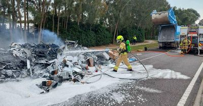 Watch firefighters battle a garbage truck fire they say was caused by lithium batteries