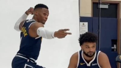 Russell Westbrook Loves Jamal Murray's Trademark Celebration During Nuggets Media Day