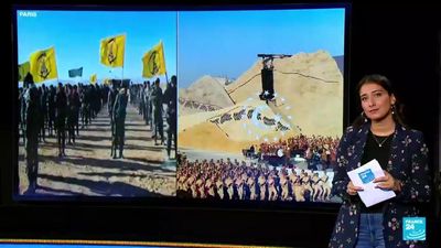 No, these images don't show 40,000 international Hezbollah mercenaries