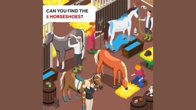 Optical Illusion: Only those with sharp vision can find the 5 horseshoes hidden in this image