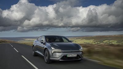 The Polestar 4 pulls into view, bristling with sensors and an excellent turn of speed