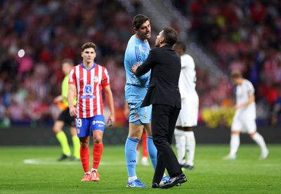 Diego Simeone suggests Thibaut Courtois punishment for ‘provoking’ Atletico ultras