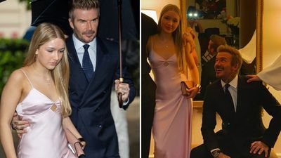 Harper Beckham, 13, Sparks Controversy With “Inappropriate” Pink Satin Gown At Mom’s Fashion Show