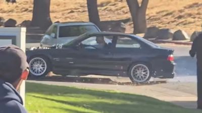 LS-Swapped BMW M3 Crashes, Flips While Leaving Car Show