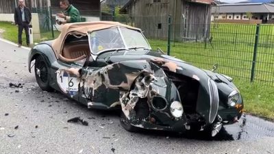 Distracted Driver Annihilates Rare Jaguar in Head-On Collision