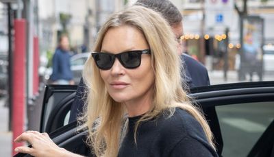 We're copying Kate Moss' Parisian style this autumn - combining sleek black trousers, suede studded cowboy boots and a stand-out leopard print tote bag