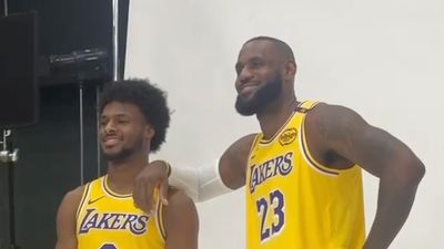 First Look at LeBron James and Son Bronny in Lakers Uniforms Was Iconic