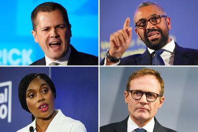 Tory leadership candidates lurch to right as they jostle for centre stage in bid to win over party faithful