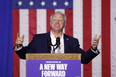 Minnesota Gov. Tim Walz Campaigns In Northern Michigan