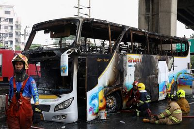 School bus catches fire outside Bangkok and 25 on board are feared dead, government officials say