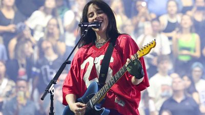 “I always try to get her to play as much as she’s willing to… I really like her sensibilities”: Billie Eilish goes electric with a Fender Telecaster at tour debut, following guitar lessons from brother FINNEAS