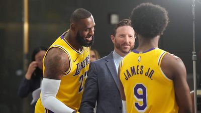 LeBron James, in Classic Dad Move, Crashes Bronny James's Lakers Media Day Interview