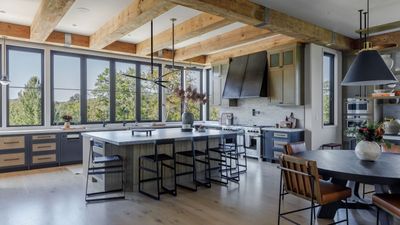 Explore a transitional kitchen that expertly blends industrial style with the softness of organic modernism