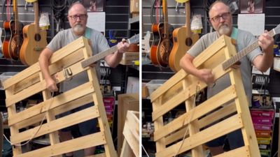 “Is it at least made of wood?” Meet the ‘Palletcaster’ – an utterly absurd electric guitar that has been (quite literally) fashioned from a shipping pallet