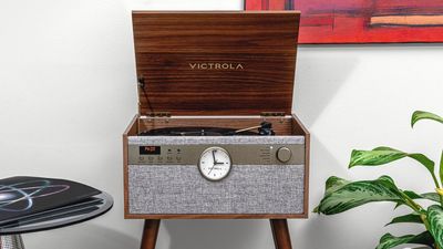 Victrola's affordable 6-in-1 Bluetooth record player also plays cassette and CD, and has its own speakers