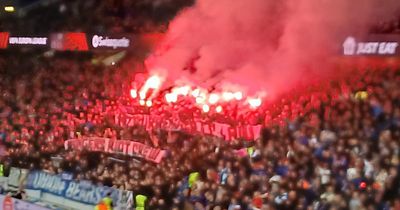 Watch as Rangers vs Lyon temporarily delayed after kick off due to fan behaviour