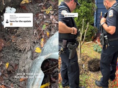 A woman discovered a mysterious rug buried in her backyard — and the internet believes it’s a dead body