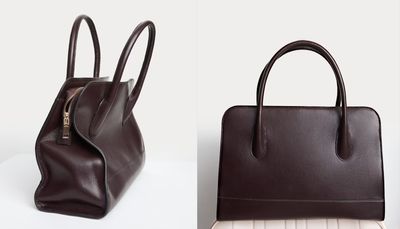 I'm buying this M&S burgundy briefcase bag - it's an uncanny match for The Row's Margaux handbag