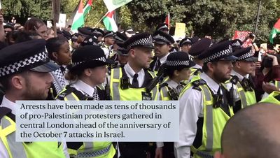 Police arrest 17 as thousands attend pro-Palestinian protest in London ahead of October 7 attacks anniversary