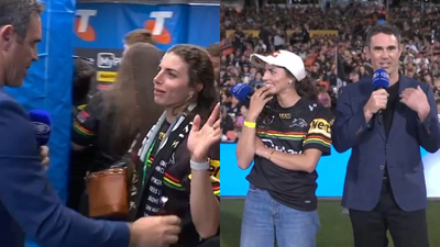 Brad Fittler Has Another Awkward Moment With Jess Fox Following *That* Cringy Kiss Cam Comment