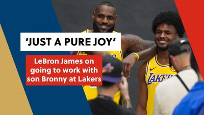 LeBron James plays alongside son Bronny to make NBA history for the Los Angeles Lakers