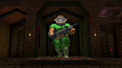 Duake lets you play Quake as the Doomguy