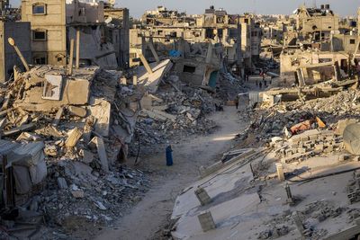 View of Gaza’s Khan Younis city as NHS volunteers warn of catastrophic healthcare collapse