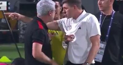 Watch as ex-Rangers boss Steven Gerrard 'goes crazy' in furious touchline spat