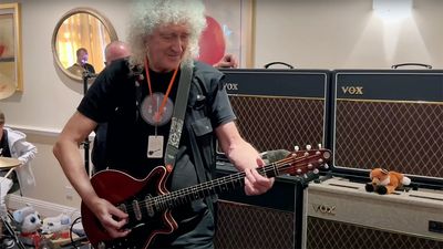 “What you guys probably didn't know was that was the first time I've touched that guitar for two months”: Brian May is back on stage following a recent minor stroke