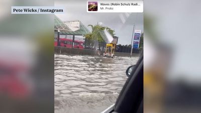 Strictly Come Dancing's Pete Wicks battles huge London flood on way to rehearsals amid thunderstorm alert