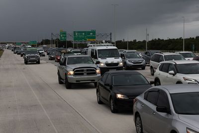 Huge Lines Of Traffic Around Tampa Bay As Residents Flee Ahead Of Hurricane Milton