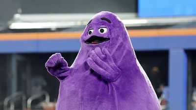 Grimace on a Bathroom Break Weirdest Image Yet from Mets Magical Run