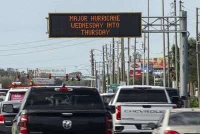 Sunshine Skyway Bridge Closed Due To Hurricane Milton Winds