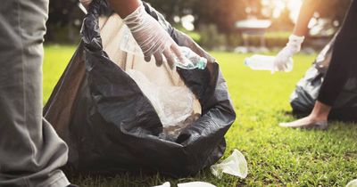 Grandkids clean up rubbish left on Swansea sand island