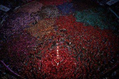 AP PHOTOS: Human towers rise skyward in Spain's Catalonia as part of cultural pride