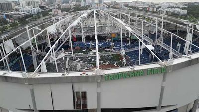 Full View of Hurricane Milton's Damage to Tropicana Field Is Devastating