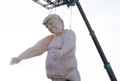 Giant Naked Trump Statue Arrives In Detroit Ahead of Ex-President's Big Speech: 'I Just Can't Believe They Are Showing Everything'